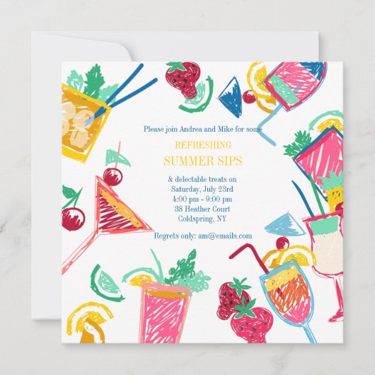 Zomer Cocktails uitnodiging (Voorkant)