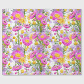 Zomer Cottage Tuin Wit Cadeaupapier (Vlak)