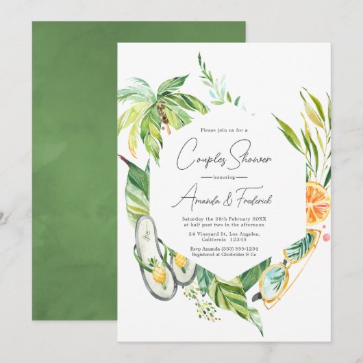 Zomer Couples Shower Kaart (Voorkant / Achterkant)