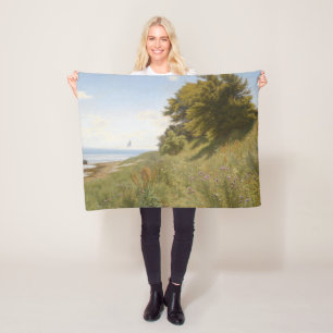 Zomer Dag bij de Zee (door Ludvig Kabell) Fleece Deken