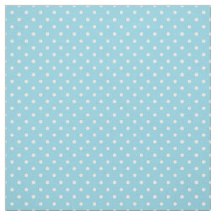 Zomer Dagen Wit Polka Dots Patroon op Sky Blue Stof