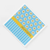 Zomer Daisies en Cool Stripes Papier Servet (Hoek)