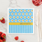 Zomer Daisies en Cool Stripes Papier Servet (Insitu)