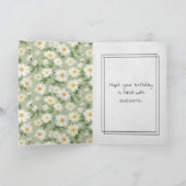 Zomer Daisies en Naald Verjaardag Kaart (Binnen)