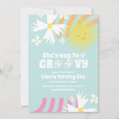 Zomer Daisy Bloem Retro Manier Twee Groovy Verjaar (Voorkant)
