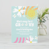 Zomer Daisy Bloem Retro Manier Twee Groovy Verjaar (Staand voorkant)