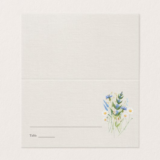 Zomer Daisy Botanische Trouwtafel Plaats Kaart (Buitenkant ongevouwen)