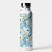 Zomer Daisy Design op blauw Waterfles (Rechts)