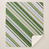Zomer Daisy wit en groene streep Sherpa Deken (Voorkant)