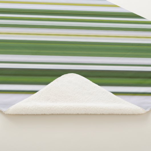 Zomer Daisy wit en groene streep Sherpa Deken (3/4)