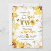 Zomer Daisy Zonnebloem Bij Tweede Verjaardag Kaart (Voorkant)