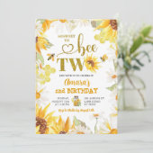 Zomer Daisy Zonnebloem Bij Tweede Verjaardag Kaart (Staand voorkant)