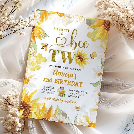 Zomer Daisy Zonnebloem Bij Tweede Verjaardag Kaart