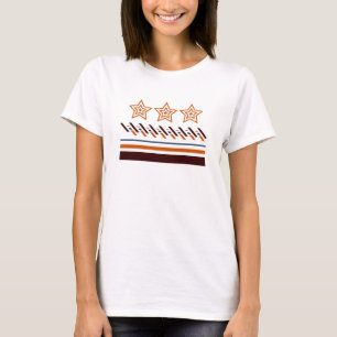 Zomer Dames Drie-Sterren Strepen T-shirt