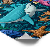 Zomer Dieren Strand Patroon Poster Geschenk (Hoek)
