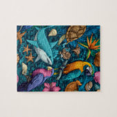Zomer Dieren Strand Puzzel Geschenk (Horizontaal)