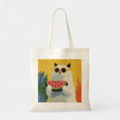 Zomer Dikke kat met zonnebril strandtas Tote Bag (Voorkant)