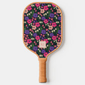 Zomer Ditsy Floral Monogrammed Pickleball Paddle (Voorkant)