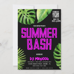 Zomer DJ-evenement Beach Party Bar Club Flyer Kaart