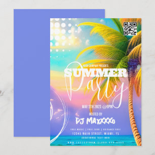 Zomer DJ-evenement Beach Party Club Flyer C Kaart