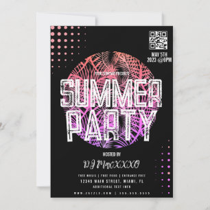 Zomer DJ-evenement strandfeest bar club flyer Kaart