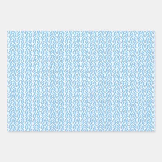 Zomer Donker Azure Kobalt Blauwe Strepen Art Patte Inpakpapier Vel (Voorkant 2)