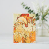  zomer door Alphonse Mucha Briefkaart (Staand voorkant)
