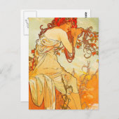  zomer door Alphonse Mucha Briefkaart (Voorkant / Achterkant)