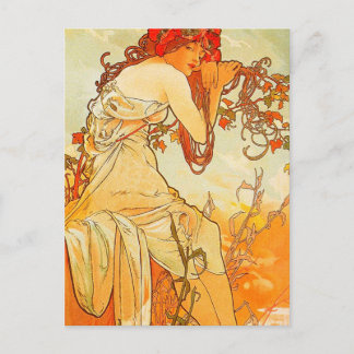 zomer door Alphonse Mucha Briefkaart