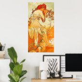 zomer door Alphonse Mucha Poster (Thuiskantoor)