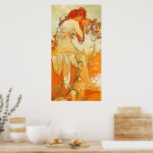 zomer door Alphonse Mucha Poster (Keuken)