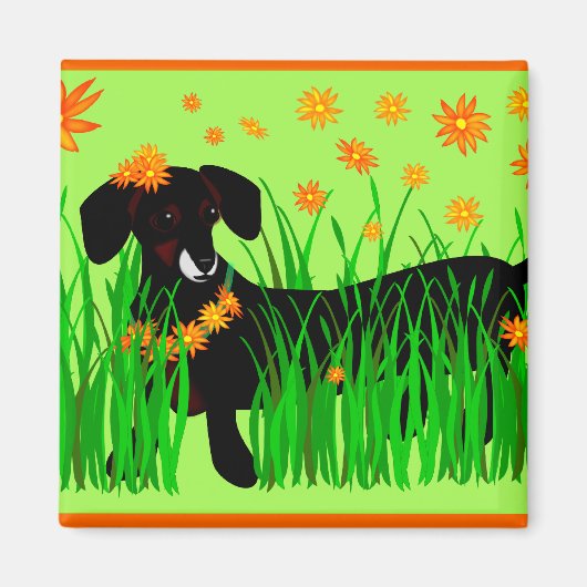 Zomer Doxie, magneet (Voorkant)