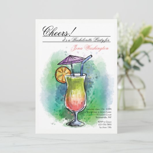 Zomer Drink Uitnodiging (Staand voorkant)