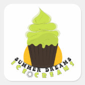 Zomer dromen Ijsjes  Vierkante Sticker (Voorkant)