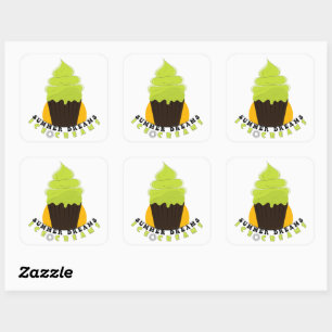 Zomer dromen Ijsjes Vierkante Sticker