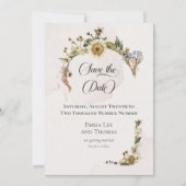 Zomer Droogbloemen Bruiloft Save The Date (Voorkant)