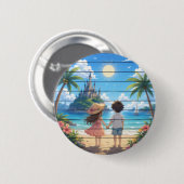 Zomer droom ronde button 5,7 cm (Voorkant /achterkant)