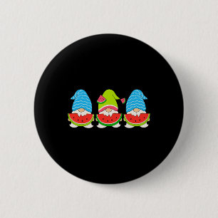 Zomer Dwerg Die Een Watermeloen Eet Kabouters Kers Ronde Button 5,7 Cm