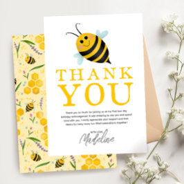 Zomer Eerste Bij-dag 1e Verjaardag Bedankkaart