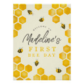 Zomer Eerste Bijen Dag 1e Verjaardag Welkom Teken Perfect Poster (Voorkant)