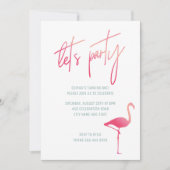 Zomer eerste verjaardag roze & munt flamingo uitno kaart (Voorkant)