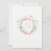 Zomer Elegant Bloemig Monogram Bruiloft Kaart (Achterkant)