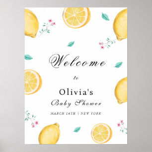 Zomer Elegant Citrus Baby shower Welkom Poster