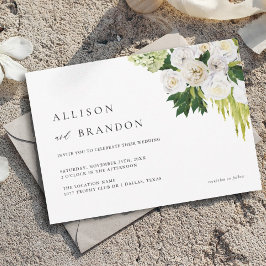 Zomer Elegant Groen Bloem Bruiloft Kaart