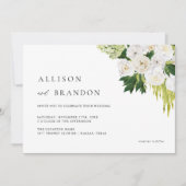 Zomer Elegant Groen Bloem Bruiloft Kaart (Voorkant)