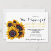 Zomer Elegante Gele Zonnebloemen Huwelijk Kaart (Voorkant)