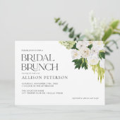 Zomer Elegante Groene Bloemrijke Bruids Brunch Kaart (Staand voorkant)