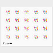 Zomer Elementen Tropisch Strandfeest Ronde Sticker (Vel)