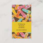 Zomer en leuke kleurrijke strand Teenslippers patr Visitekaartje (Achterkant)