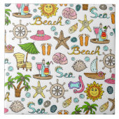 Zomer- en strandpatronen tegeltje (Voorkant)